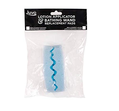 Juvo Products Replacement Bath Sponges for Combination Lotion Applicator and Bathing Wand, 2-Pack, Blue