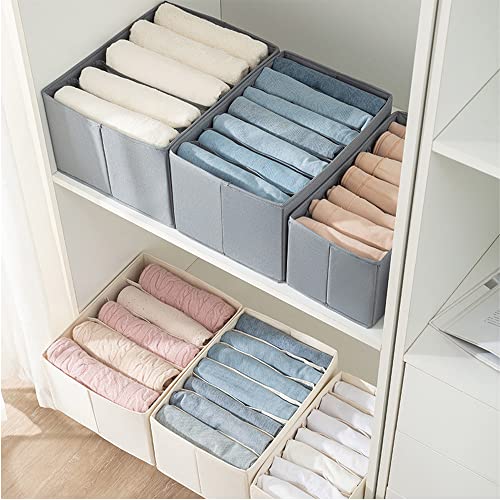 Wardrobe Clothes Drawer Organizers for Closet Clothing T-shirts Jeans Foldable, 4 Pack