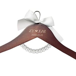 personalized bridal wedding hanger, custom bride dress hanger groom hangers wooden engraved hanger name hangers wedding party gift