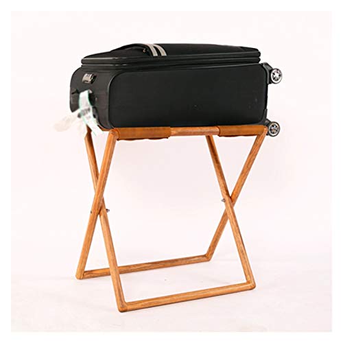 XJJUN-Luggage Rack Luggage Rack, Hotel Luggage Rack, Hotel Mahogany Leather Folding Rack, Bedside Clothes, Guest Room Cabinet (Color : A, Size : 43x43x30cm)