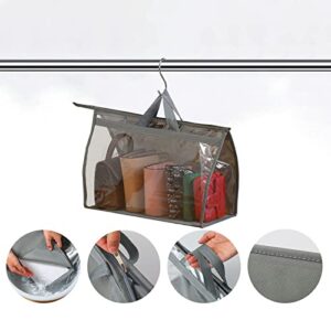 Handbag Storage Purse Storage Bag Dust Bags for Handbags Clear Storage Bags Handbag Storage Organizer 6-pack of 3 sizes,Purse Dust Bags for Closet Storage Purse organizer,gray, Ash, 001