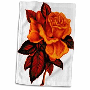 3d rose rose burnt orange tone towel, 15 x 22