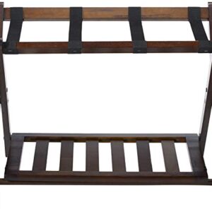 Winsome Remy Shelf Luggage Rack, Cappuccino & Wood Scarlett Storage/Organization, Antique, Walnut