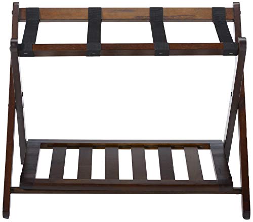 Winsome Remy Shelf Luggage Rack, Cappuccino & Wood Scarlett Storage/Organization, Antique, Walnut