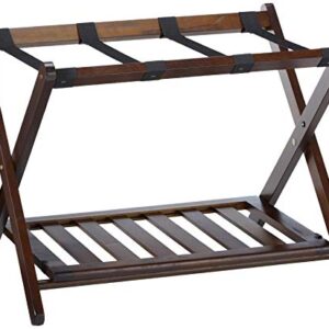 Winsome Remy Shelf Luggage Rack, Cappuccino & Wood Scarlett Storage/Organization, Antique, Walnut