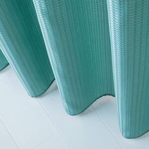 Waffle Weave Shower Curtain with Fabric Snap in Liner Set with Mesh See Through Top Hotel Quality White Shower Curtain Bathroom Curtain Shower Curtain Set 70 X 72 Inch Long Shower Curtain in Aqua