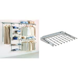 rubbermaid configurations deluxe closet kit, titanium, 4-8 ft. & configurations pants rack, titanium, holds 7 pairs of pants, non-slip, closet organization and storage