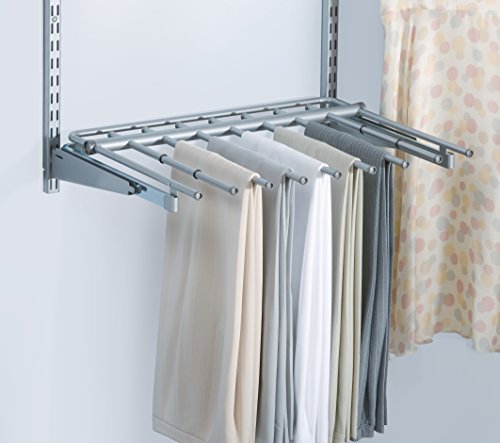 Rubbermaid Configurations Deluxe Closet Kit, Titanium, 4-8 Ft. & Configurations Pants Rack, Titanium, Holds 7 Pairs of Pants, Non-Slip, Closet Organization and Storage