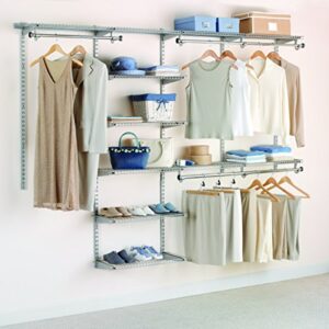 Rubbermaid Configurations Deluxe Closet Kit, Titanium, 4-8 Ft. & Configurations Pants Rack, Titanium, Holds 7 Pairs of Pants, Non-Slip, Closet Organization and Storage