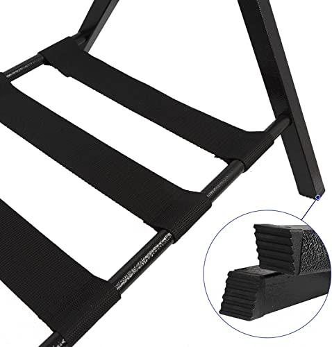 Heavy Duty Luggage Rack Folding Metal Suitcase Luggage Stand with Storage Shelf-2 Tiers, Black