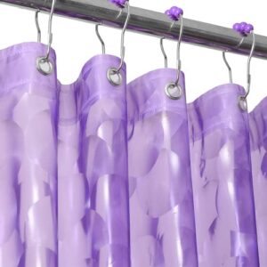 ga-geetopia eva 3d purple pearl plastic shower curtain liner - premium light weight 72" x 72" bathroom shower showroom curtain liner with rustproof metal gromments and weighted magnet