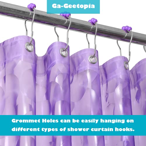 Ga-Geetopia EVA 3D Purple Pearl Plastic Shower Curtain Liner - Premium Light Weight 72" x 72" Bathroom Shower Showroom Curtain Liner with Rustproof Metal Gromments and Weighted Magnet