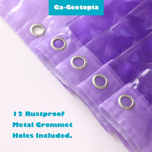 Ga-Geetopia EVA 3D Purple Pearl Plastic Shower Curtain Liner - Premium Light Weight 72" x 72" Bathroom Shower Showroom Curtain Liner with Rustproof Metal Gromments and Weighted Magnet