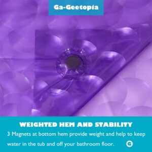 Ga-Geetopia EVA 3D Purple Pearl Plastic Shower Curtain Liner - Premium Light Weight 72" x 72" Bathroom Shower Showroom Curtain Liner with Rustproof Metal Gromments and Weighted Magnet