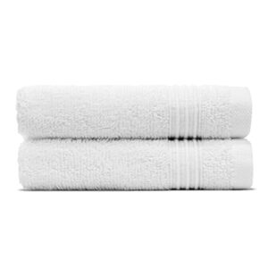 cosy house collection 2-pack essential cotton washcloth towel set - ultra soft, absorbent & quick drying - luxury 100% cotton plush towel - for bathroom, shower & kitchen (washcloth, white)
