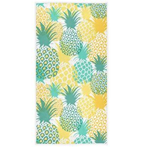 retro pineapple hand towels 16x30 in tropical fruit pineapples watercolor bathroom towel soft absorbent small bath towel kitchen dish guest towel home bathroom decorations