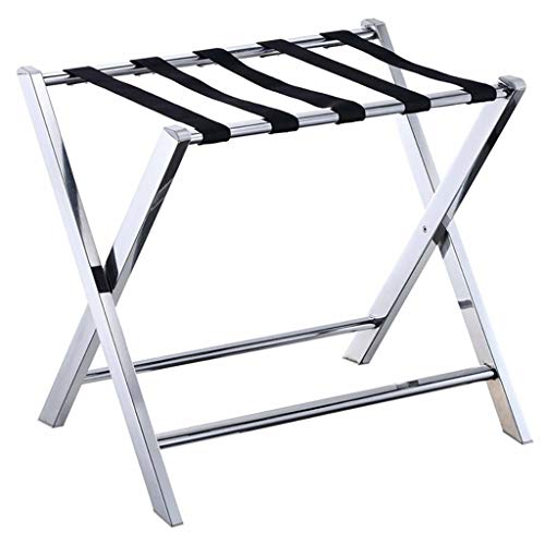 Luggage Racks- Hotel Stainless Steel Luggage Rack Hotel Bedroom Clothes Rack Home Folding Room Floor Rack -45☓54.5☓68cm