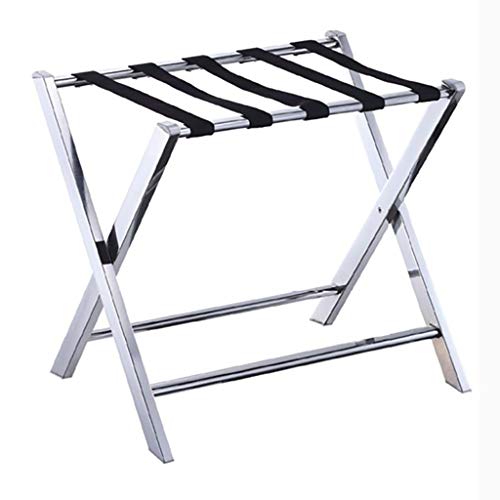 Luggage Racks- Hotel Stainless Steel Luggage Rack Hotel Bedroom Clothes Rack Home Folding Room Floor Rack -45☓54.5☓68cm