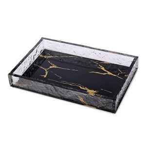 svuasan perfume tray, bathroom counter rectangle acrylic vanity decorative tray, dresser makeup tray for cosmetics organizer storage, marbling serving tray for coffee table