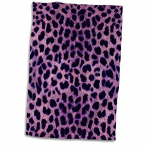 3d rose purple cheetah animal print twl_20342_1 towel, 15" x 22"