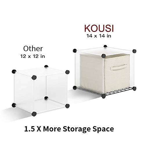 KOUSI Portable Storage Cube Organizer Cube Storage Shelves Cube Shelf Room Organizer Clothes Storage Cubby Shelving Bookshelf Toy Organizer Cabinet (Transparent, 4x4 Cubes)