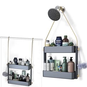 sinoart anti-swing hanging shower caddy, over head shower caddy，shower storage rack basket，rustproof，for razor and sponge, 2023 model