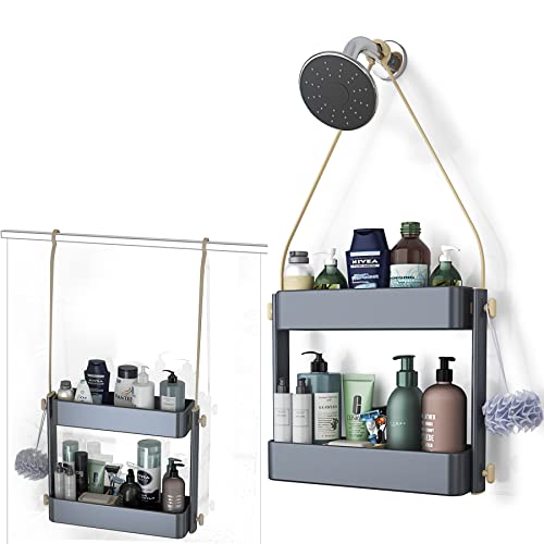 SINOART Anti-Swing Hanging Shower Caddy, Over Head Shower Caddy，Shower Storage Rack Basket，Rustproof，for Razor and Sponge, 2023 Model