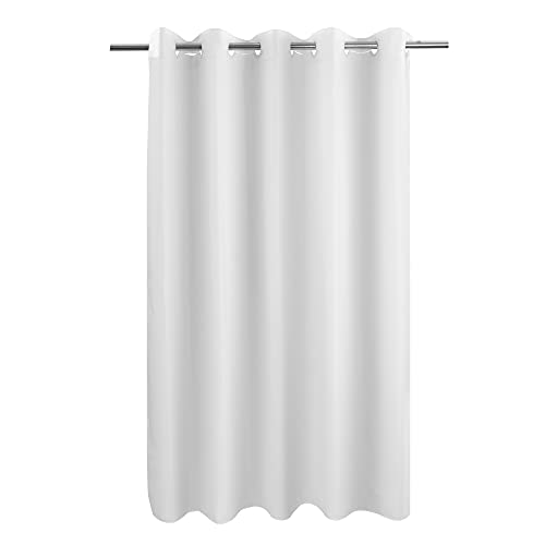 Extra Long Shower Curtain No Hooks or Liner Needed - Soft Microfiber 84" Long Fabric Shower Curtain Liner Set, Machine Washable & Water Repellent, White