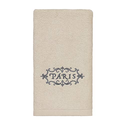 Avanti Linens - Fingertip Towel, Soft & Absorbent Cotton Towel (Paris Botanique Collection, Ivory)