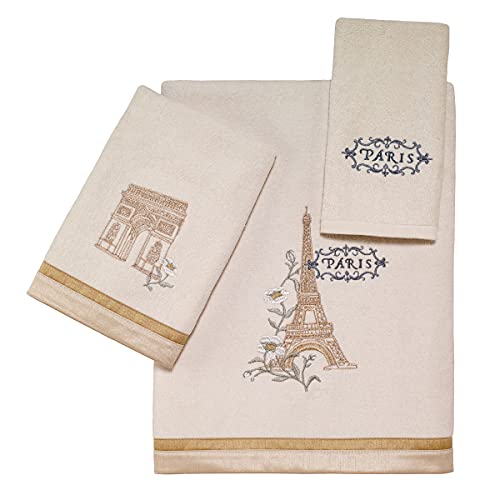 Avanti Linens - Fingertip Towel, Soft & Absorbent Cotton Towel (Paris Botanique Collection, Ivory)