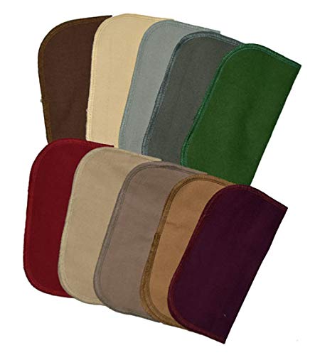 1 Ply Solid Flannel 8x8 Inches Set of 10 Earth Tone Edging