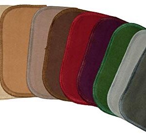 1 Ply Solid Flannel 8x8 Inches Set of 10 Earth Tone Edging