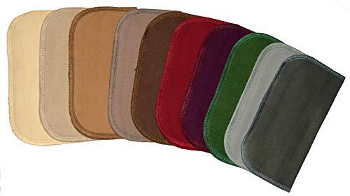 1 Ply Solid Flannel 8x8 Inches Set of 10 Earth Tone Edging