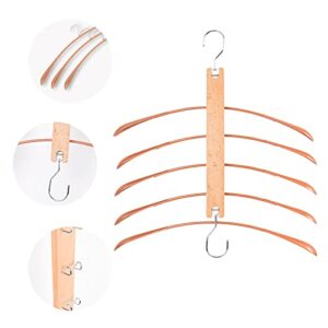 Funcall Clothe Hangers, Pants Hangers,5 in 1 Non Slip Magic Hangers for Closet Organizer, Wooden Pant Hangers - Pants Rack Leggings Hanger Space Saving Closet Hangers