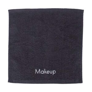 Embroidered Black Makeup Washcloth Set of 6, 13X13, 100% Cotton