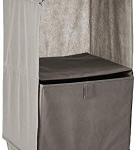 HOMZ Clothes Bar and Drawer, Grey 2 Shelf Hanging Closet Organizer (3817402)