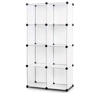 goflame cube storage diy portable adjustable closet storage organizer, clothes cabinet wardrobe cloest,white
