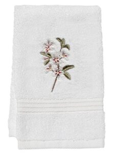 jacaranda living white terry toweling guest towel, apple blossom, white 19" x 12"