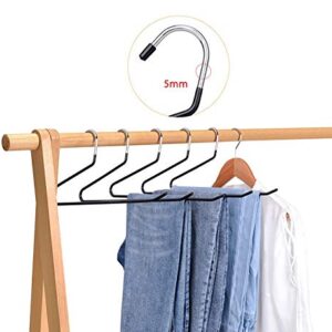 Cicilin Pants Hangers 10 Pack Strong and Durable Anti-Rust Chrome Metal Hangers, Non Slip Rubber Coating, Slim & Space Saving, Open Ended Design for Easy-Slide Pant, Jeans, Slacks