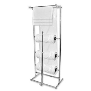 Prolinemax 74" H Chrome 3 Roll Bagging Unit Plastic Film Garment Bag Bagger Fixture Display