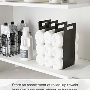 Yamazaki Home Tower Black Interlocking Towel Organizer (Set of 2)