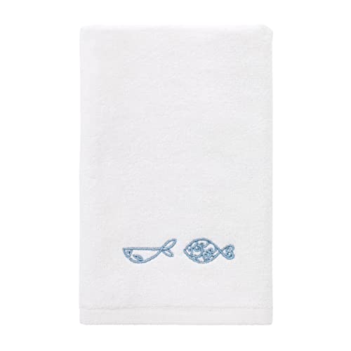 Avanti Linens Blue Fin Bay Fingertip Towel, White