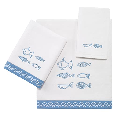 Avanti Linens Blue Fin Bay Fingertip Towel, White