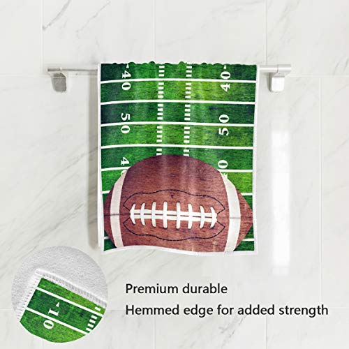 Vdsrup Grunge American Football Hand Towels Sports Field Towel Soft Bath Bathroom Towels Thin Guest Kitchen Tea Towels Dish Washcloths Housewarming Gifts 16 X 30 in