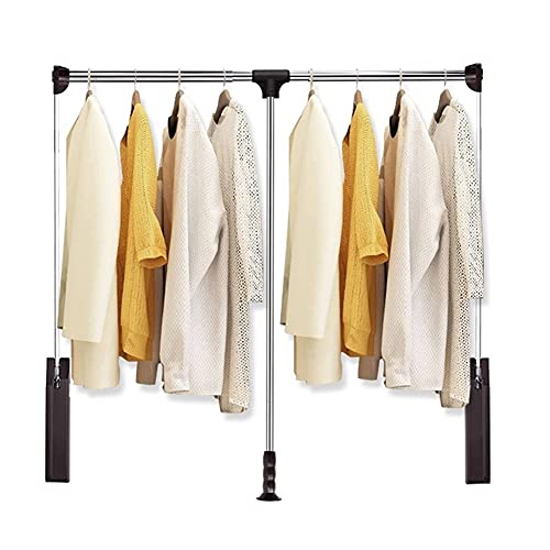 Large Closet Lifting Rack Drying Rack/Drop-Down Rail, Adjustable Pull-Down Wardrobe Rod, Suitable for Wardrobe Width 1100-1600MM, Bearing 30kg (Size : 1150-1500mm)