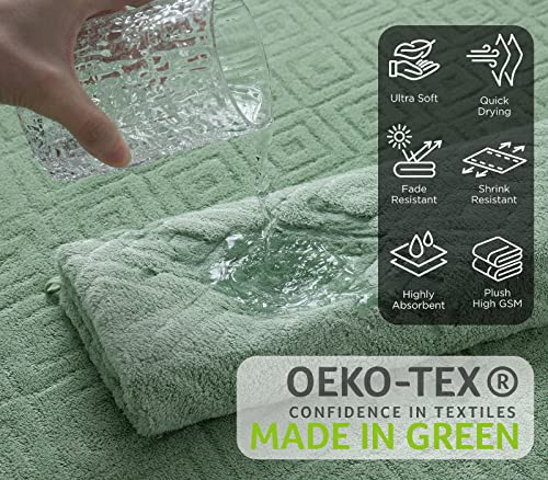 4 Pack Washcloths Set 13"x13",Premium Quality Towel Set for Bathroom, Hotel, Shower, Spa,Gym,Green Washcloths Set Soft and Absorbent & Quick Dry for Daily Use,Soft Microfiber Multipurpose Washcloths