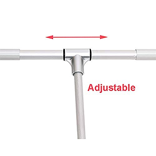 Aluminum Liftable Wardrobe Clothes Rail, Adjustable Width Hanger, Soft Reset, Space Saving, Silver, Bearing 30kg (Size : 450-600mm)