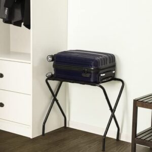 Luggage rack, guest room luggage rack, suitcase rack, steel rack, foldable, bedroom, black