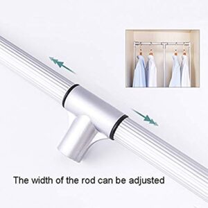 Drop-Down Wardrobe Hanging Slide Rail, Adjustable Large Telescopic Wardrobe Hanger, Saving Space, Soft Reset, Silver, 30KG Load (Size : 890-1210mm)