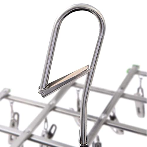 N/A 35 Clips Foldable Clothes Rack Stainless Steel Underwear Socks Flat Design Anti-Rust Strong Clips